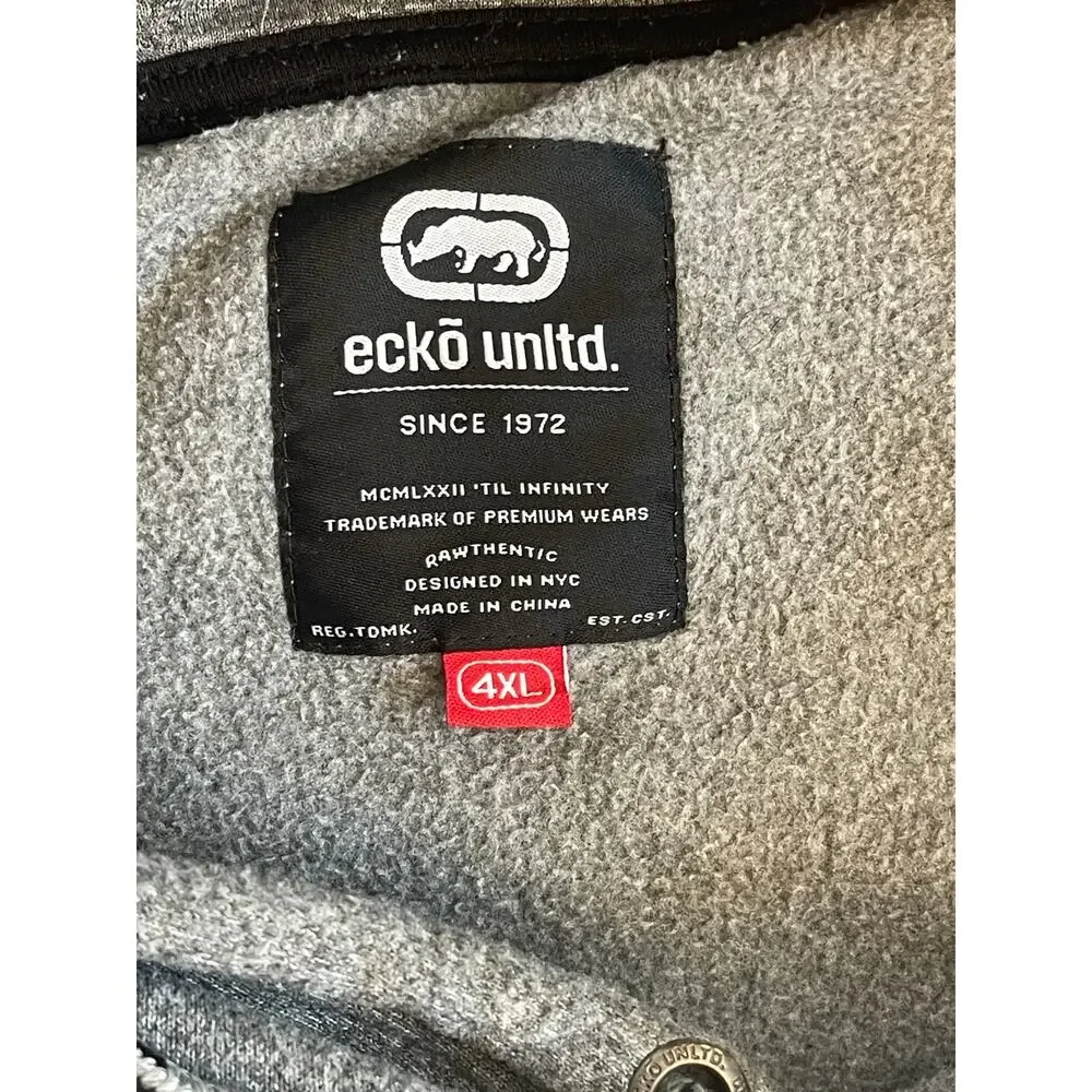 Ecko Unltd Men's Heather Gray Graphic Pullover Hoodie Sweatshirt Size [4X]